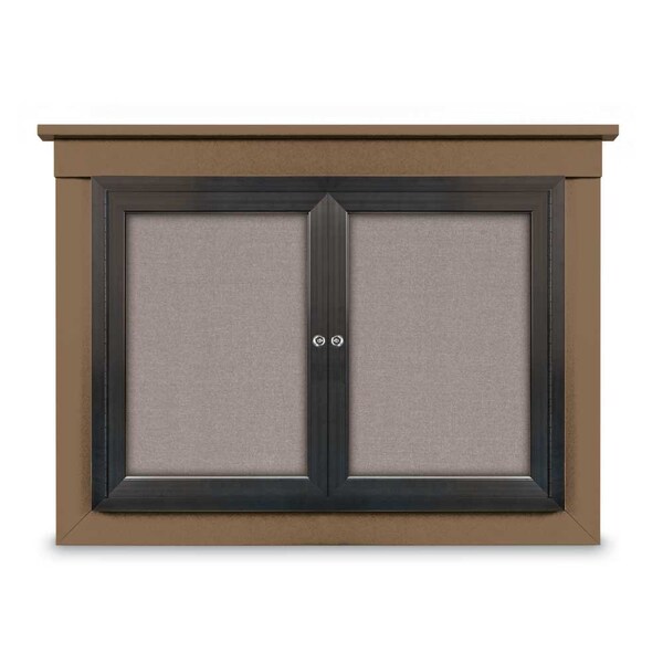 72"x36" 3-Door Enclosed Outdoor Letterboard, Hdr, Burgundy/Satin